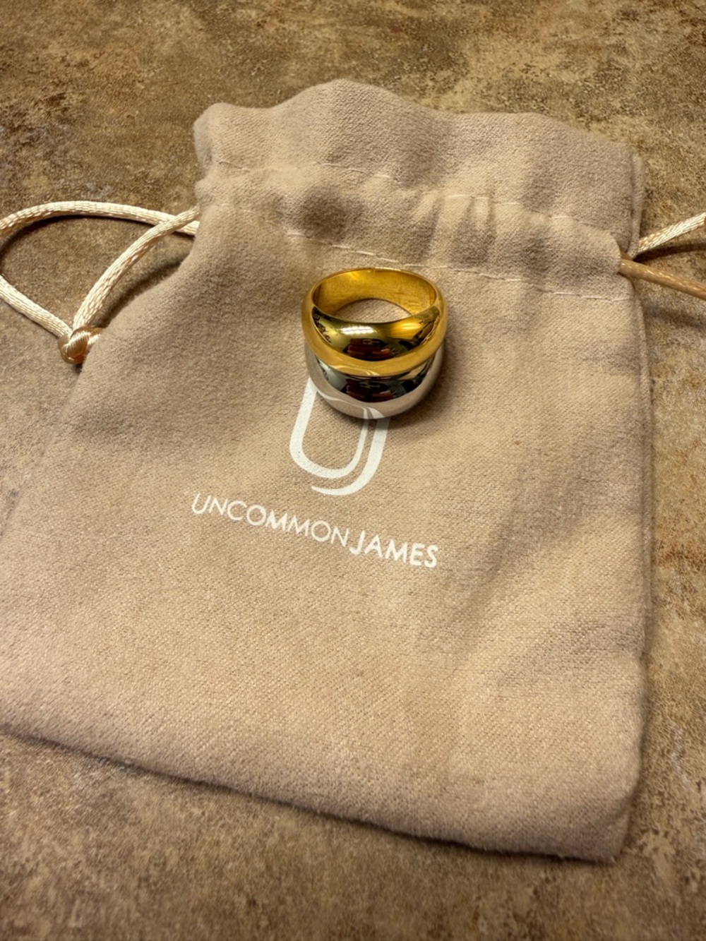 Uncommon James Two-Tone Dome Ring in Gold & Silver size 7